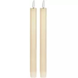 Set de 2 bougies longues chandelier LED ivoire