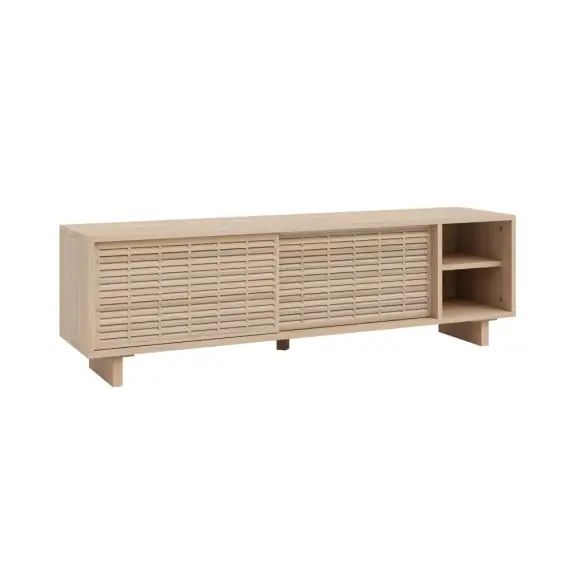 Meuble TV en bois de pin massif naturel – 150 cm