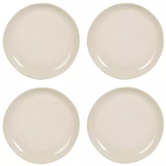 Assiette plate en grès beige