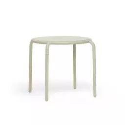 Table ronde Toní en Métal, Aluminium – Couleur Beige – 89.88 x 89.88 x 76 cm – Designer Erik  Stehmann