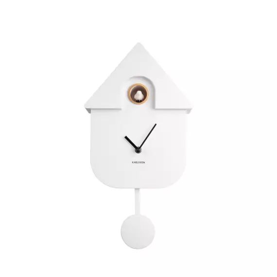 Modern Cuckoo – Horloge à pendule – Couleur – Blanc