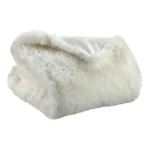 Plaid recyclé  en coton recycle neige 130 x 170