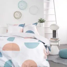 Parure de lit en Coton Blanc 260×240 cm