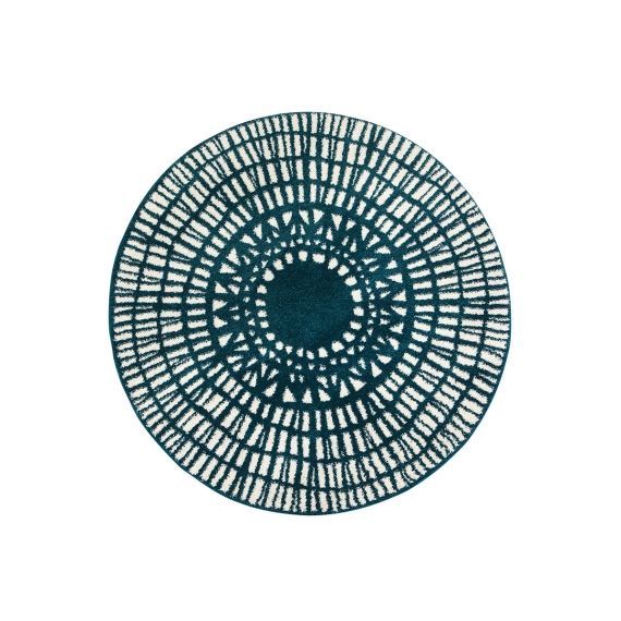 Tapis rond graphique bleu D160 cm OLAPA