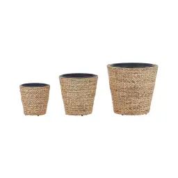 Cache-pot d&rsquo;extérieur en rotin naturel H28 37 47