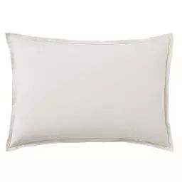 Taie d’oreiller unie en coton blanc 50×70