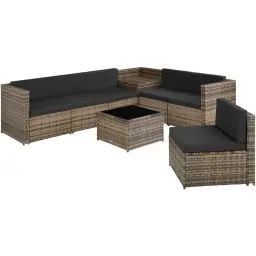 Salon en rotin Verona marron naturel