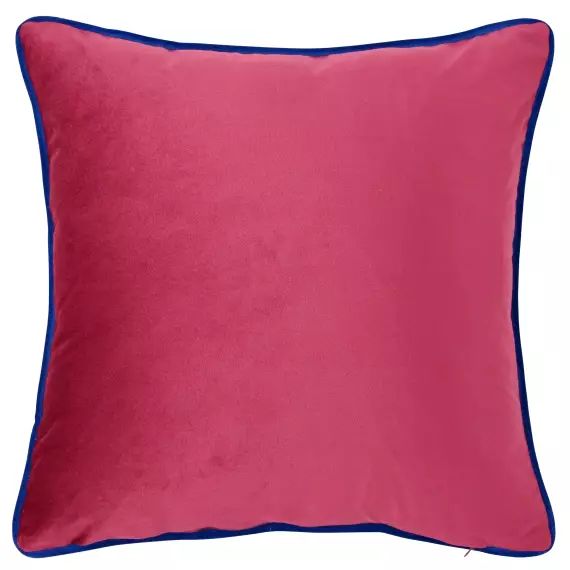 Housse de coussin en velours de polyester recyclé rouge 40×40