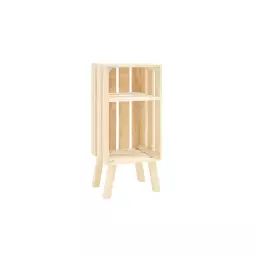 Table de chevet en bois verticale couleur naturelle