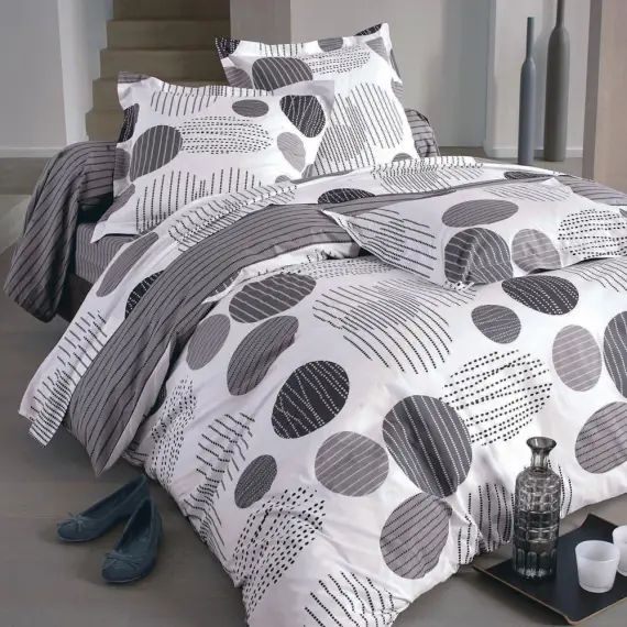 Housse de couette 220×240 grise en coton