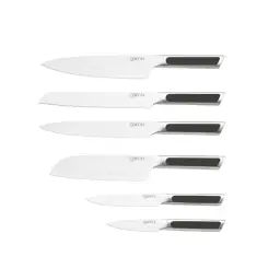 Lot de 6 couteaux en inox gris