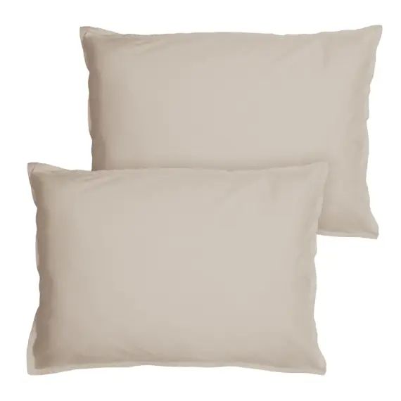 Set de 2 taies d’oreiller unies finition volant Lin 50x70cm