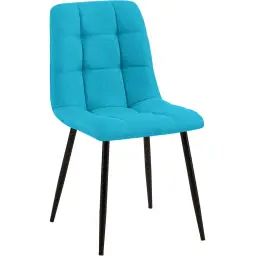 Chaise de salle à manger avec pieds en métal en tissu Turquoise