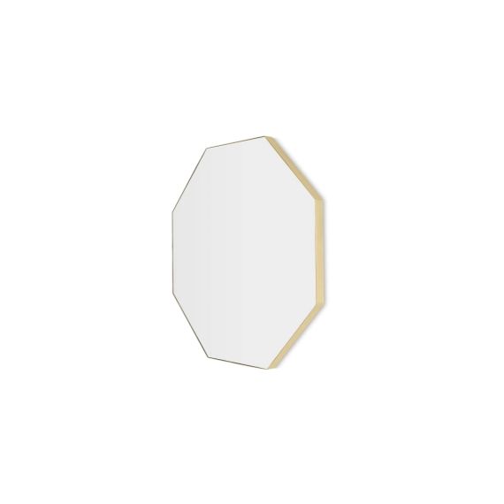 Arles, miroir octagonal, 80 x 80 cm, métal fini laiton brossé