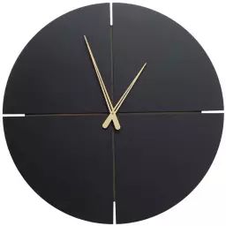 Horloge murale noire et dorée D60