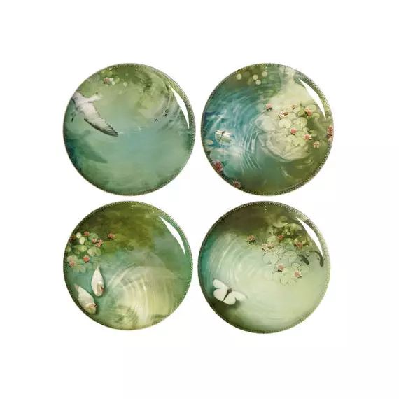 Assiette Faux-semblant en Plastique, Mélamine – Couleur Vert – 26 x 26 x 18 cm – Designer Rachel  Convers