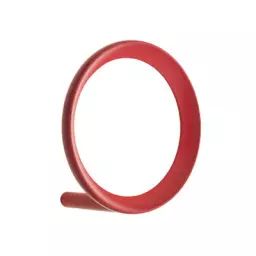 Patère Loop en Métal, Zinc – Couleur Rouge – 9.4 x 9.4 x 8 cm – Designer Simon Legald