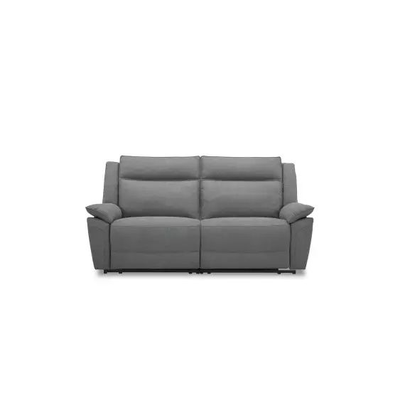 Canapé droit relax électrique 3 places BRONN coloris gris