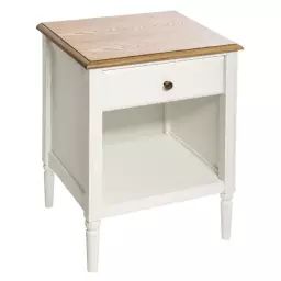 Table de chevet en bois coloris blanc Solen 1 Tiroir – Atmosphera