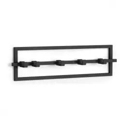 Porte-manteaux mural en métal noir 53x15cm