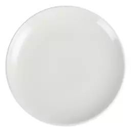 Lot de 12 assiettes plates rondes en porcelaine blanche D 23 cm