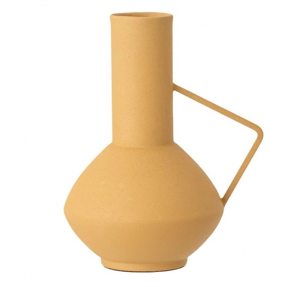 Vase en métal avec poignée Bloomingville 21 cm Jaune