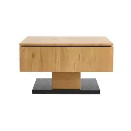 Table basse carrée L.80 cm TWIST imitation chêne