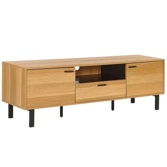 Meuble TV bois clair et noir
