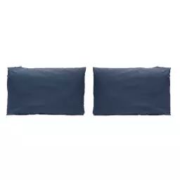 2 Taies d’oreiller en coton 50×75  cm bleu