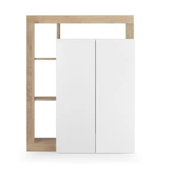 Buffet 2 portes multifonction effet bois – H138,5 cm