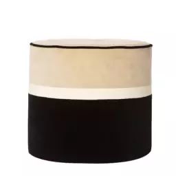 Pouf Léo en Tissu, Bois – Couleur Noir – 50.92 x 50.92 x 43.5 cm – Designer Sarah Lavoine