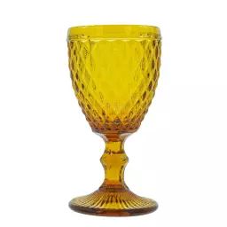 Verre à pied en Verre pressé Jaune