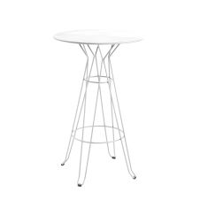 CAPRI – Table rond haute en acier blanc D80