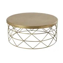 Table basse en aluminium et métal doré Zirka
