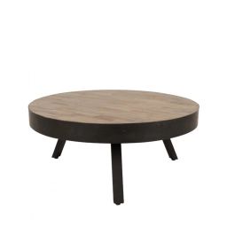 Suri – Table basse ronde ø74 cm en teck recyclé Large