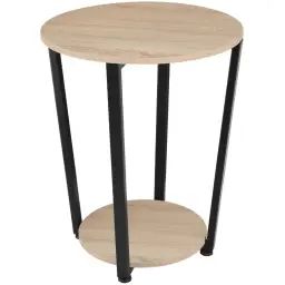 Table d’appoint SWINDON 50×62,5cm effet Bois clair industriel, Chêne