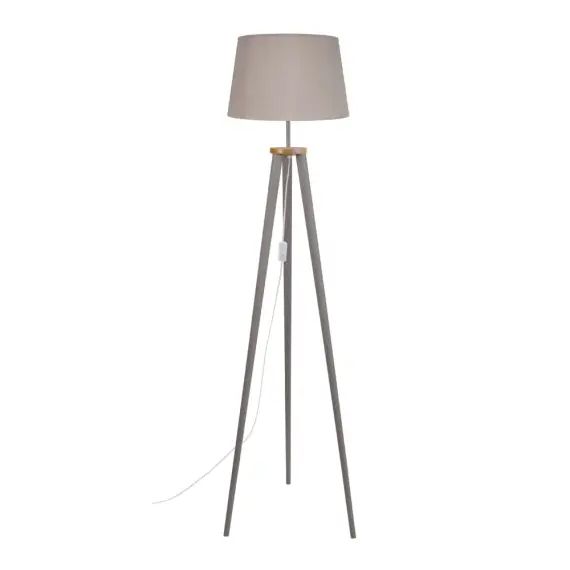 Lampadaire bois taupe