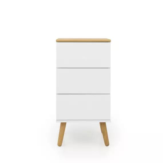 Dot – Table de chevet en bois 3 tiroirs