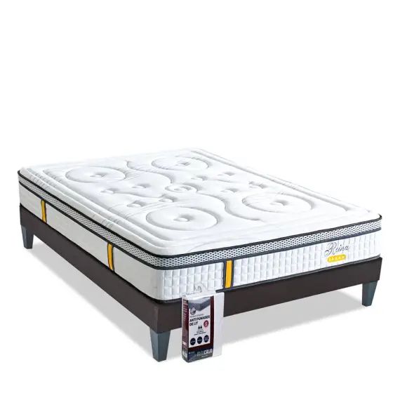 Pack  160×200  Matelas Ressorts + Sommier Bois + Alèse anti punaise