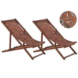 Chaise longue en bois solide rouge