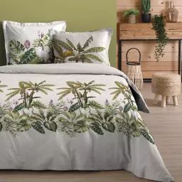 Parure de lit ambiance des îles coton vert 220 x 240