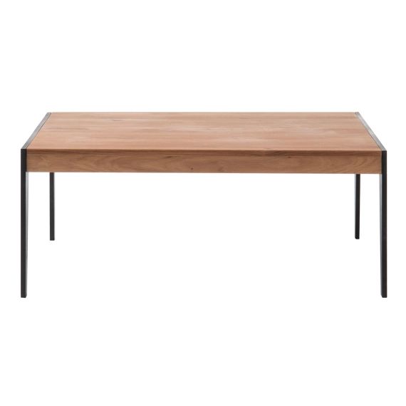 Table basse en chêne massif et métal noir L102 cm LIPA