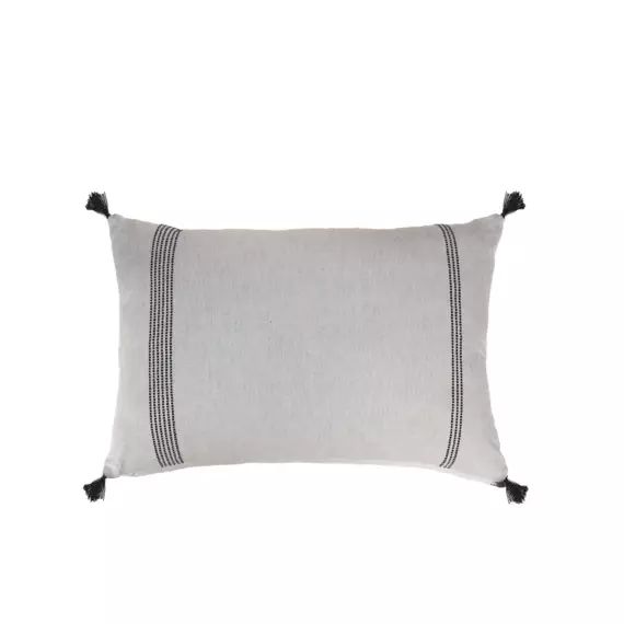 Housse de coussin coton  60×40 gris clair