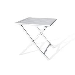 Table de jardin pliante en aluminium gris