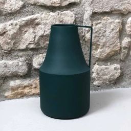 Vase pot à lait en métal vert forêt H38 cm – Tosca