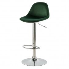 Chaise de bar réglable 60/82 cm en velours vert