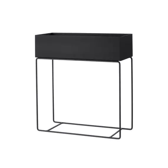 Jardinière sur pied Plant Box en Métal, Acier laqué époxy – Couleur Noir – 60 x 68 x 65 cm – Designer Trine Andersen