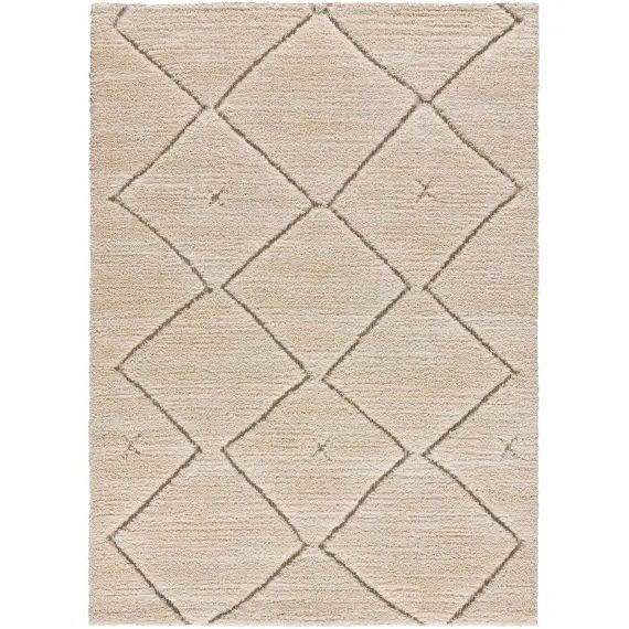 Tapis design scandinave texturé dans les tons beiges, 80×150 cm