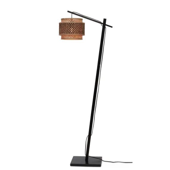 Lampadaire bambou abat-jour bambou naturel/noir, h. 150cm