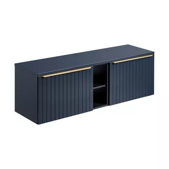 Meuble sous-vasque 140cm 2 niches bleu